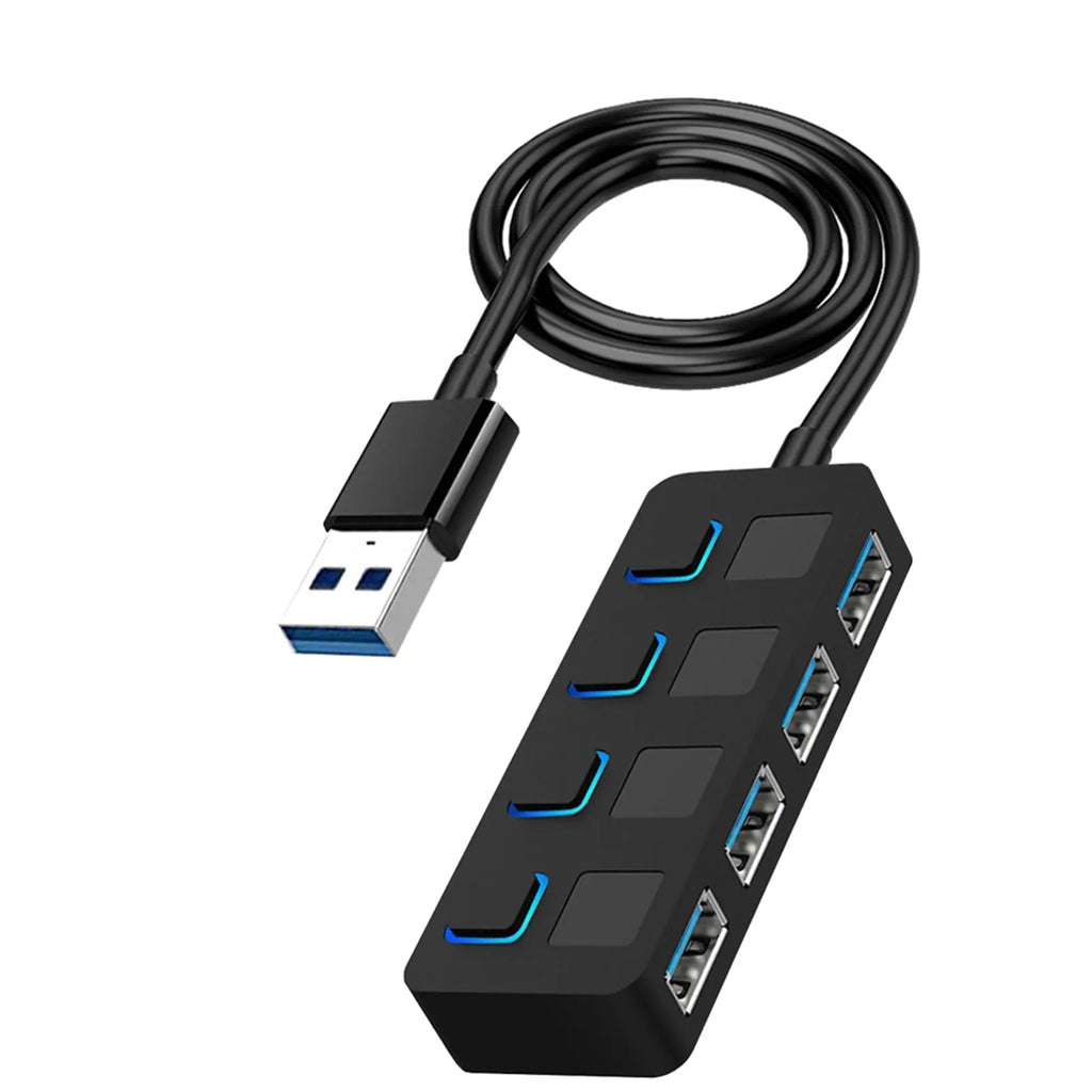 4 - port Usb 3.0 Hub Data Usb Splitter Laptop Adapter for Windows 10/8/7 Vista Black - Cool Brand Designs