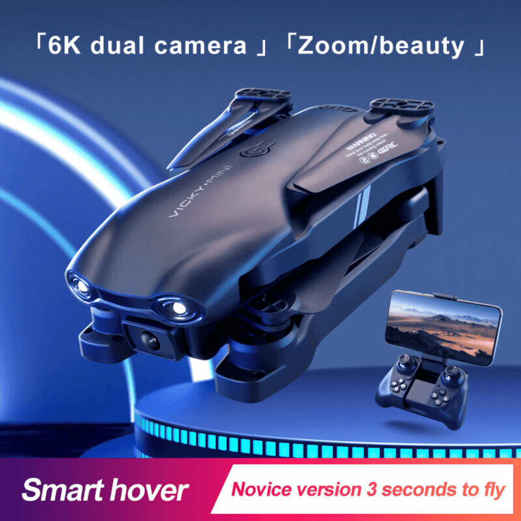 4DRC V13 Mini RC Drone 6K HD Dual Camera WiFi FPV Foldable Quadcopter +2 Battery, Beginners Toys Gifts - Cool Brand Designs