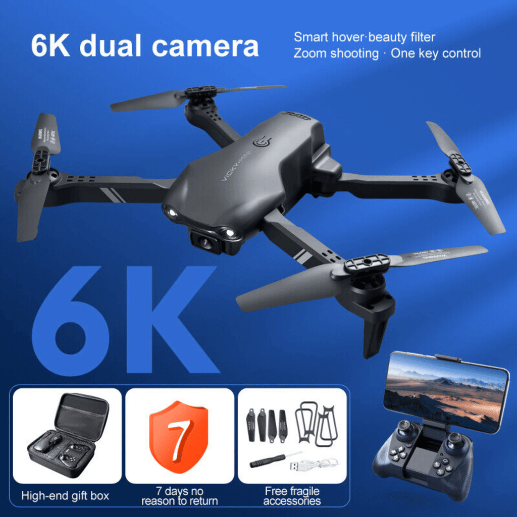 4DRC V13 Mini RC Drone 6K HD Dual Camera WiFi FPV Foldable Quadcopter +2 Battery, Beginners Toys Gifts - Cool Brand Designs