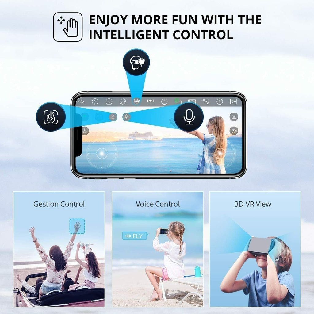4DRC V13 Mini RC Drone 6K HD Dual Camera WiFi FPV Foldable Quadcopter +2 Battery, Beginners Toys Gifts - Cool Brand Designs