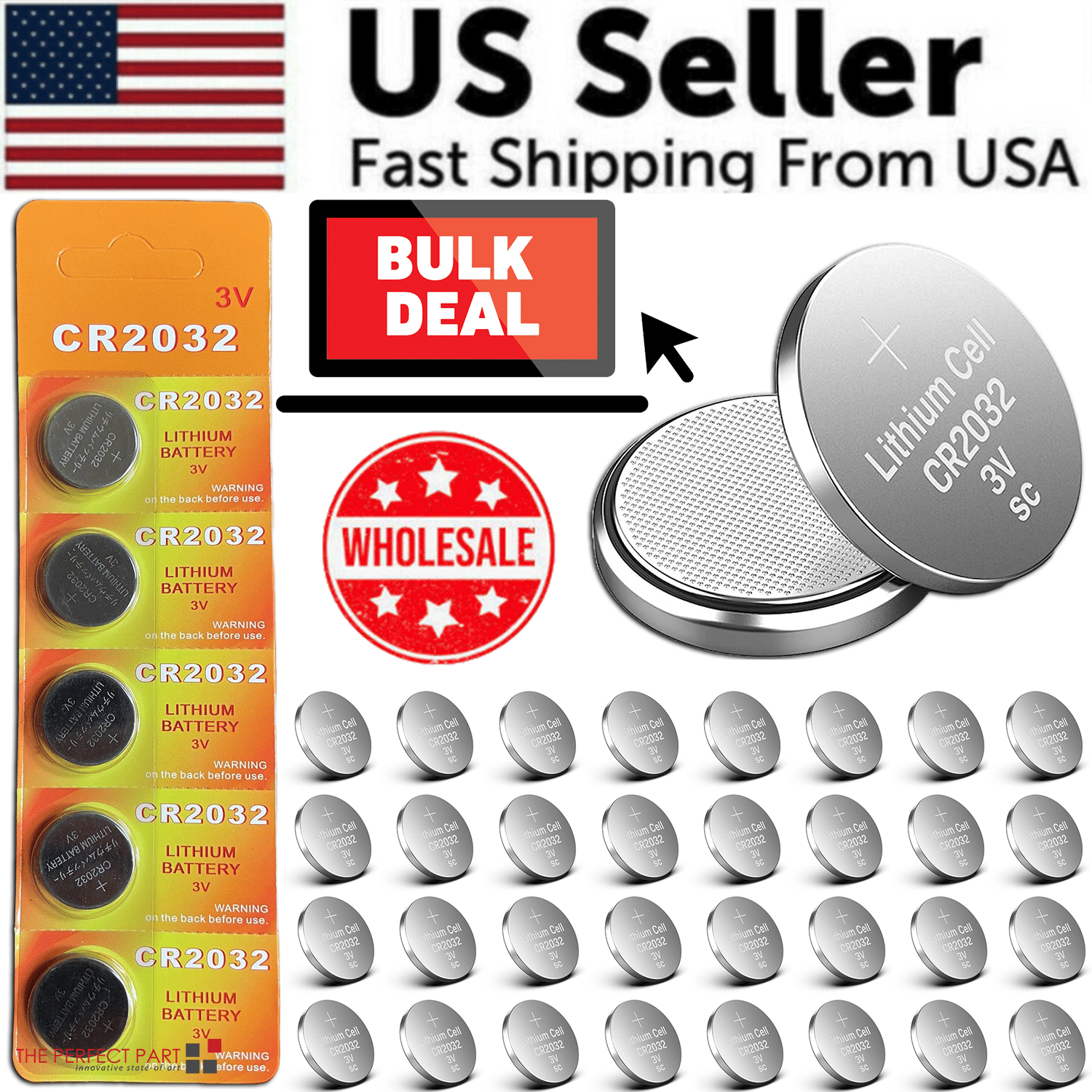 5-50x LITHIUM BATTERY 3V CR2032 CR 2032 BR2032 DL2032 Remote Button Cell Watch - Cool Brand Designs