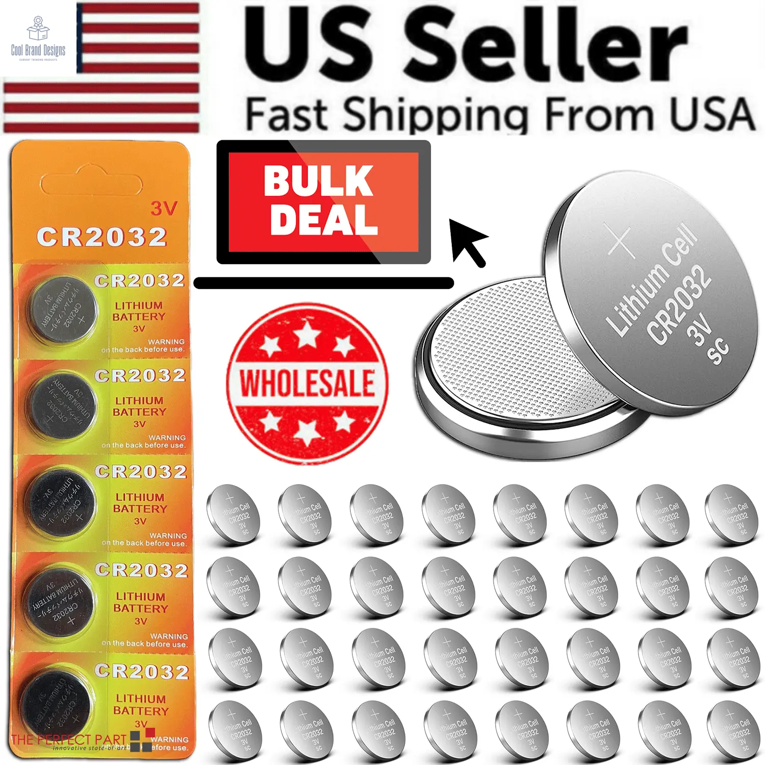 5-50x LITHIUM BATTERY 3V CR2032 CR 2032 BR2032 DL2032 Remote Button Cell Watch - Cool Brand Designs