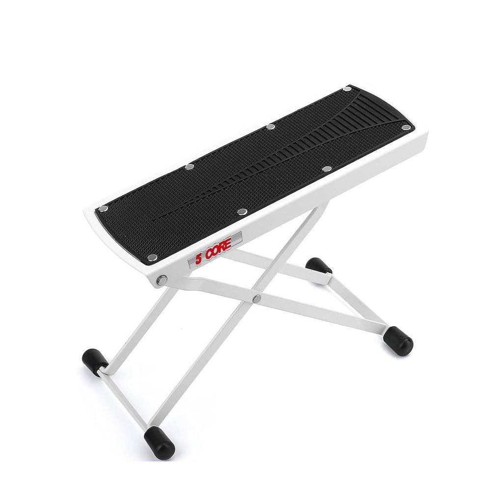 5 Core Guitar Foot Stool Height Adjustable Folding Leg Rest Portable Classical Footrest - GFS WHTE - Cool Brand Designs
