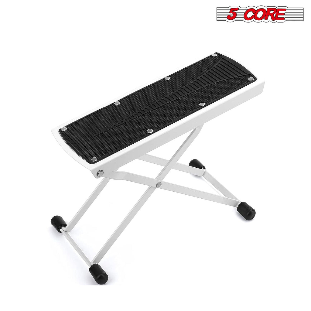 5 Core Guitar Foot Stool Height Adjustable Folding Leg Rest Portable Classical Footrest - GFS WHTE - Cool Brand Designs