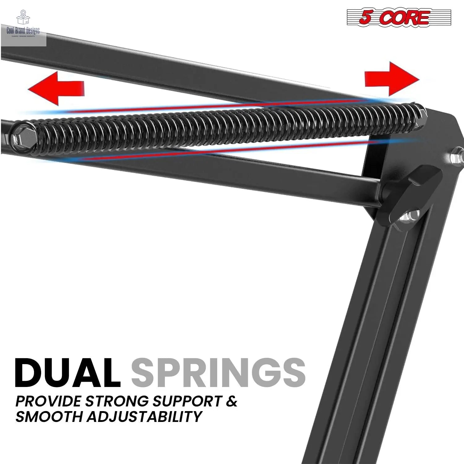 5 Core Microphone Arm Stand Upgraded Adjustable Suspension Boom Scissor Arm Mic Holder with Pop Filter 3/8" to 5/8" Adapter Mic Clip Shock Mount Cable Ties ARM SET 16 - Cool Brand Designs
