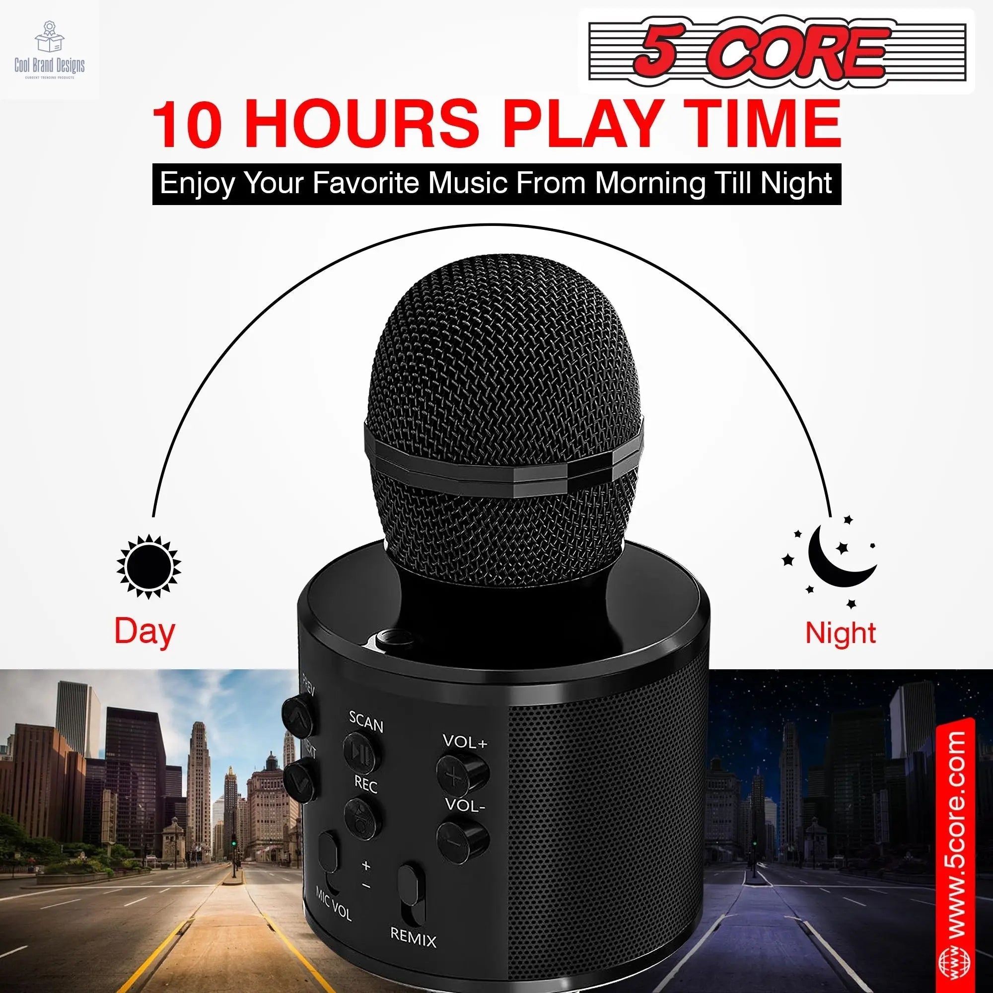 5 Core Microphone Wireless Karaoke Mic With Speaker 3 in 1 Portable Bluetooth Microfono Inalambrico - Cool Brand Designs