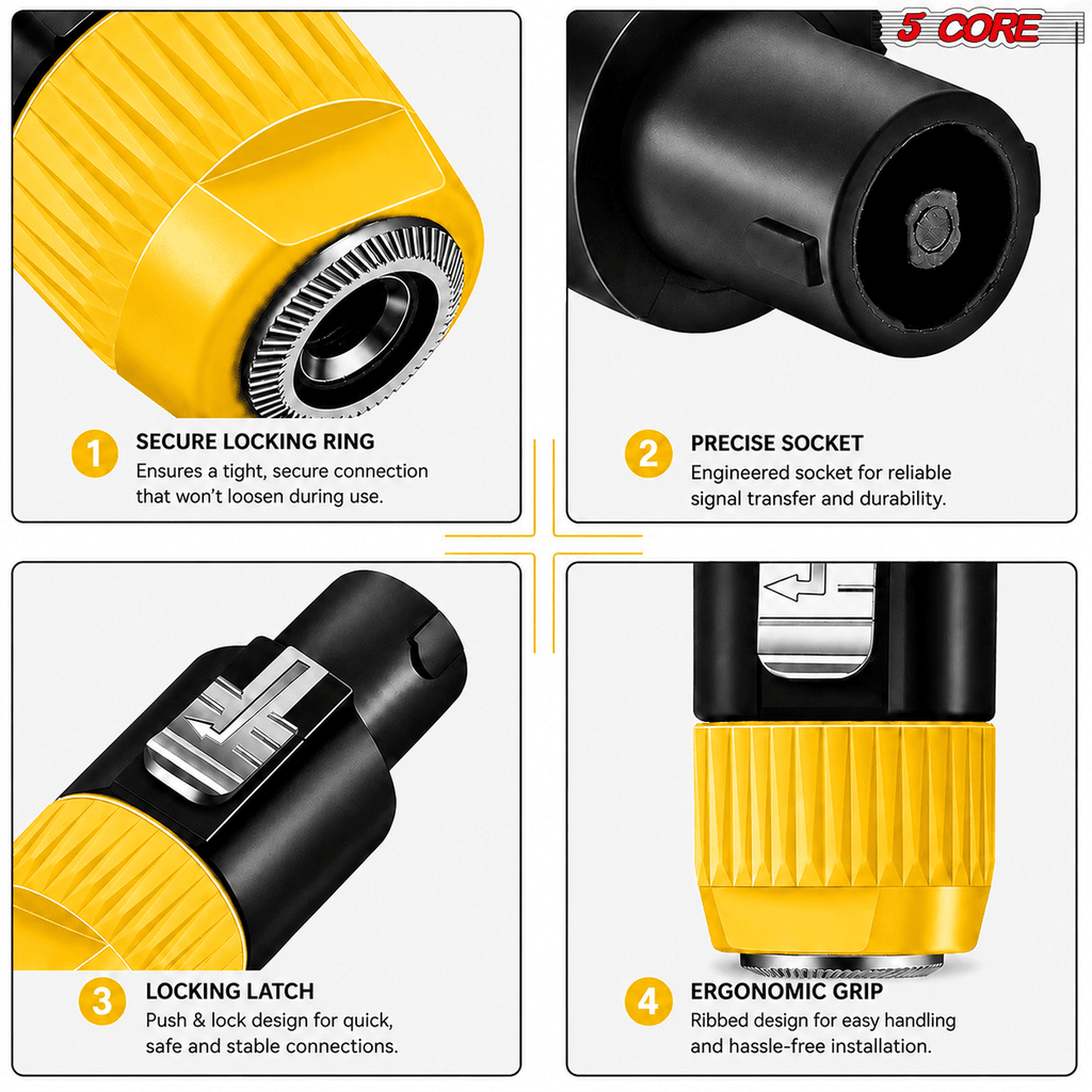 5 Core Speakon Adapter High Quality Audio Jack Male Audio Pin Speaker Adapter Connector - Cool Brand Designs