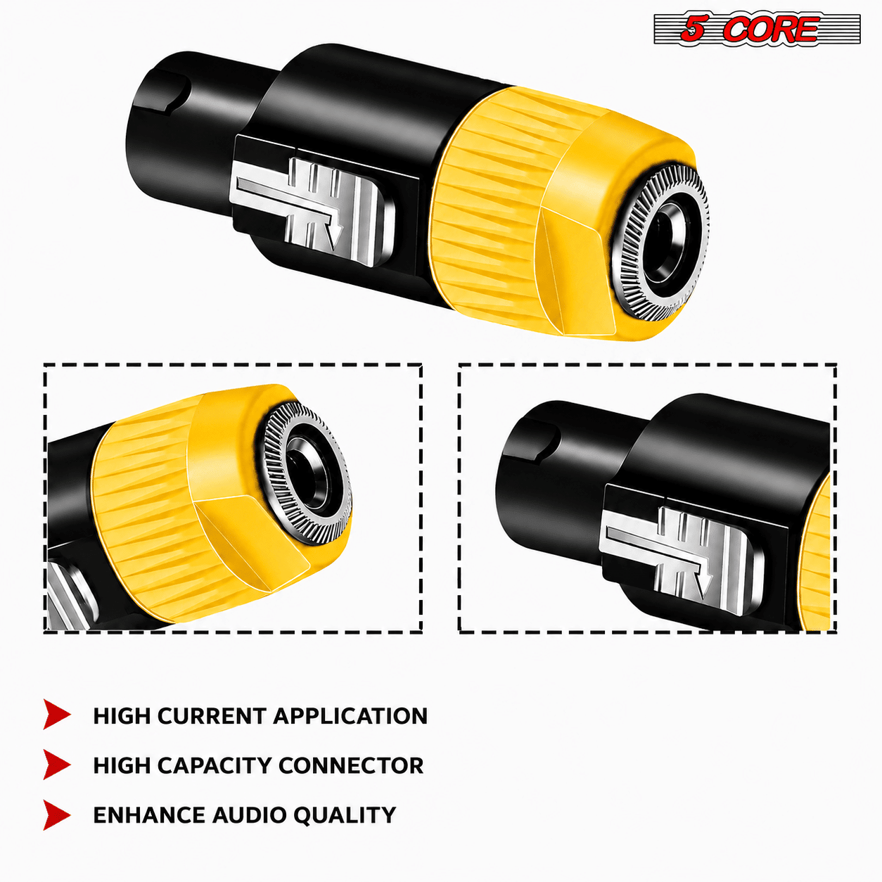 5 Core Speakon Adapter High Quality Audio Jack Male Audio Pin Speaker Adapter Connector - Cool Brand Designs