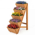 5 - tier Vertical Raised Garden Bed Wood Elevated Planter Box with Legs - Orange - Cool Brand Designs