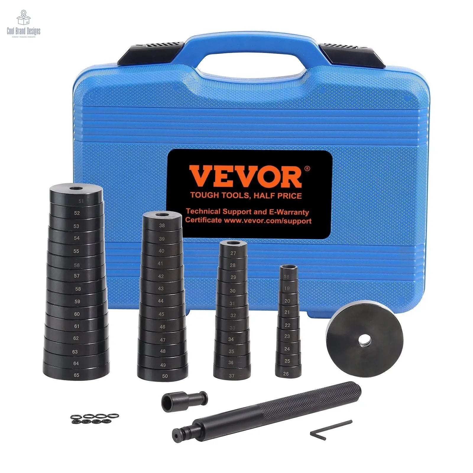52PCS Custom Bushing Bearing & Seal Driver Set, Transmission Wheel Axle Bearing Race, Seal Driver Installer Remover, 18 - 65mm & 74mm Metric Discs Bush Removal Puller Bearing Press Tool Kit - Cool Brand Designs