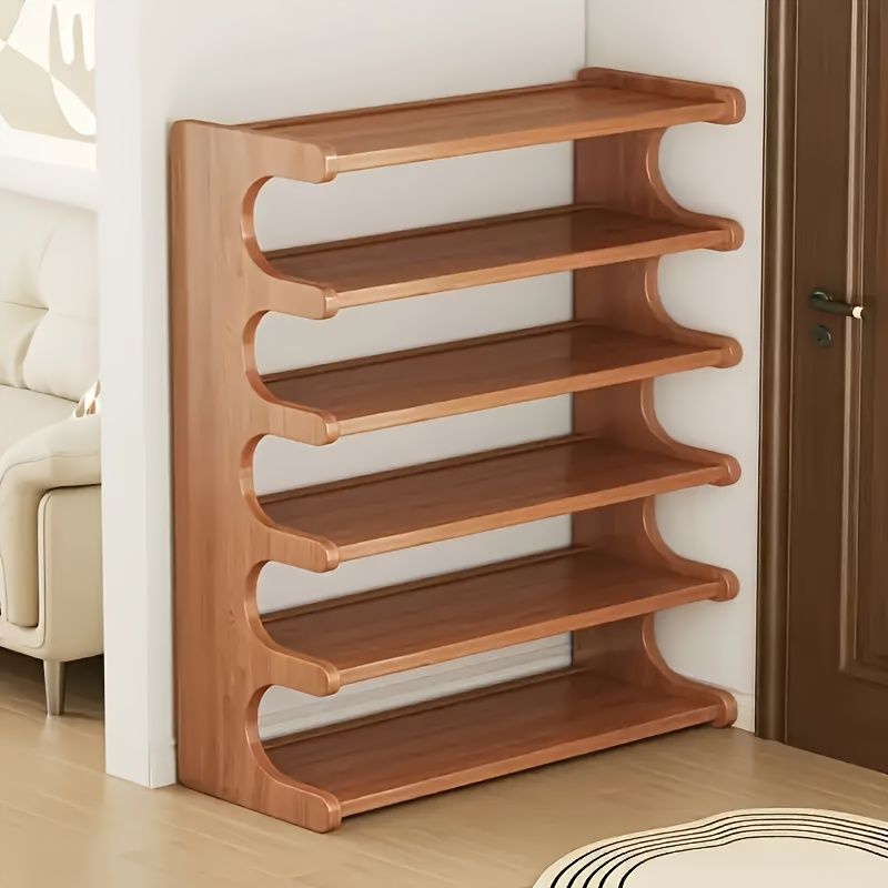 5/6-layer practical storage rack, shoe rack, space-saving design, multi-layer independent storage rack, wood grain finish, easy to assemble, self-supporting cubic shoe storage rack, storage rack, sui - Cool Brand Designs
