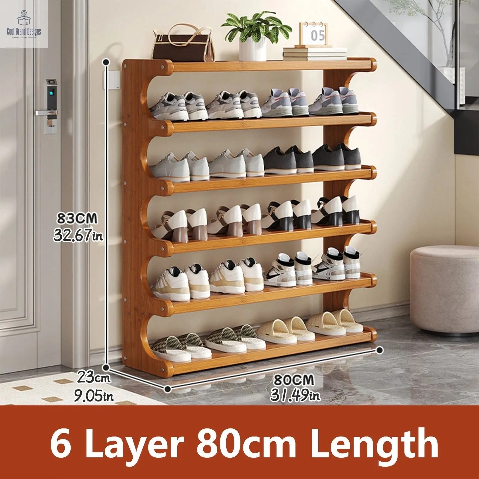 5/6-layer practical storage rack, shoe rack, space-saving design, multi-layer independent storage rack, wood grain finish, easy to assemble, self-supporting cubic shoe storage rack, storage rack, sui - Cool Brand Designs