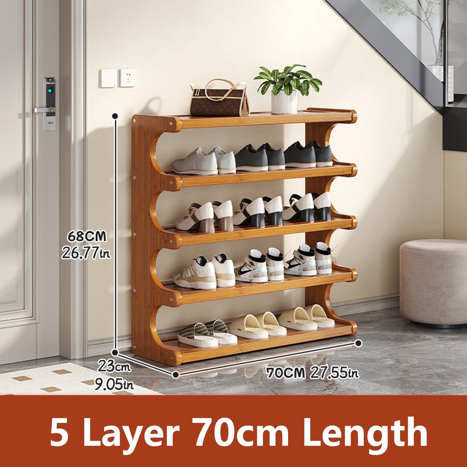 5/6-layer practical storage rack, shoe rack, space-saving design, multi-layer independent storage rack, wood grain finish, easy to assemble, self-supporting cubic shoe storage rack, storage rack, sui - Cool Brand Designs