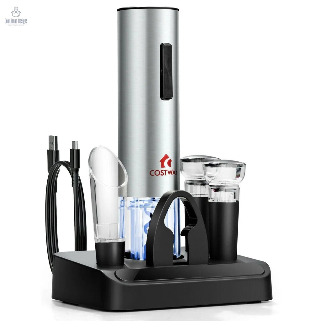 6-in-1 Electric Wine Bottle Opener Set with Foil Cutter - Cool Brand Designs