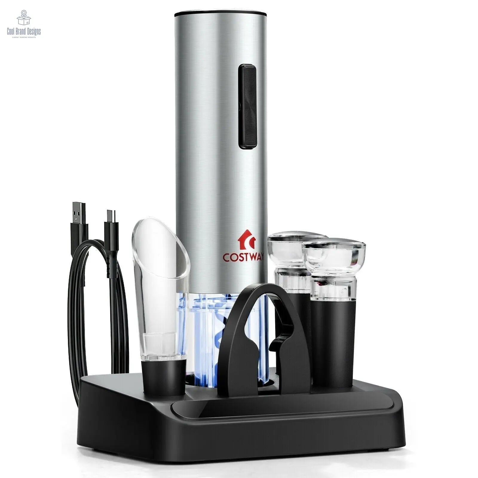 6-in-1 Electric Wine Bottle Opener Set with Foil Cutter - Cool Brand Designs