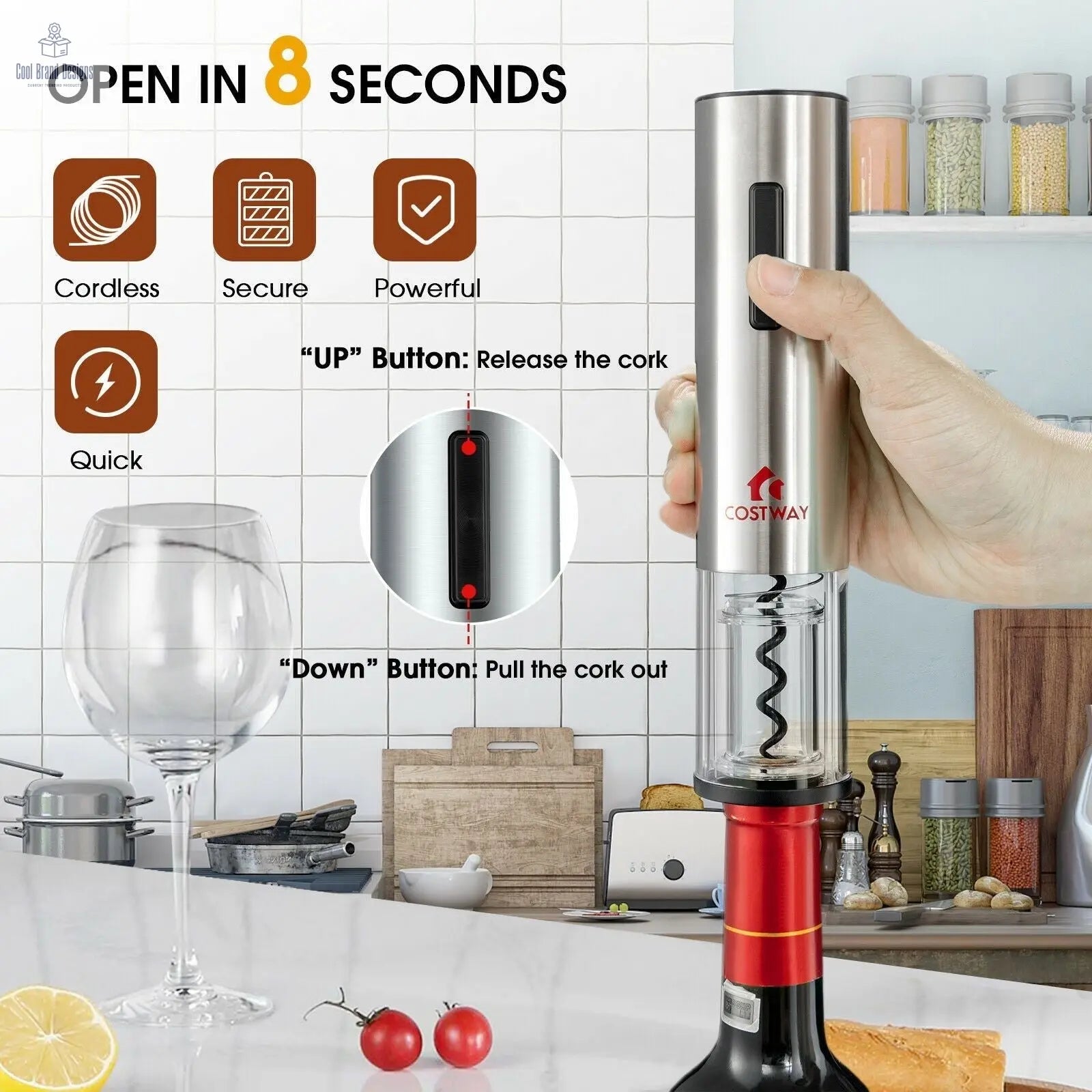 6-in-1 Electric Wine Bottle Opener Set with Foil Cutter - Cool Brand Designs