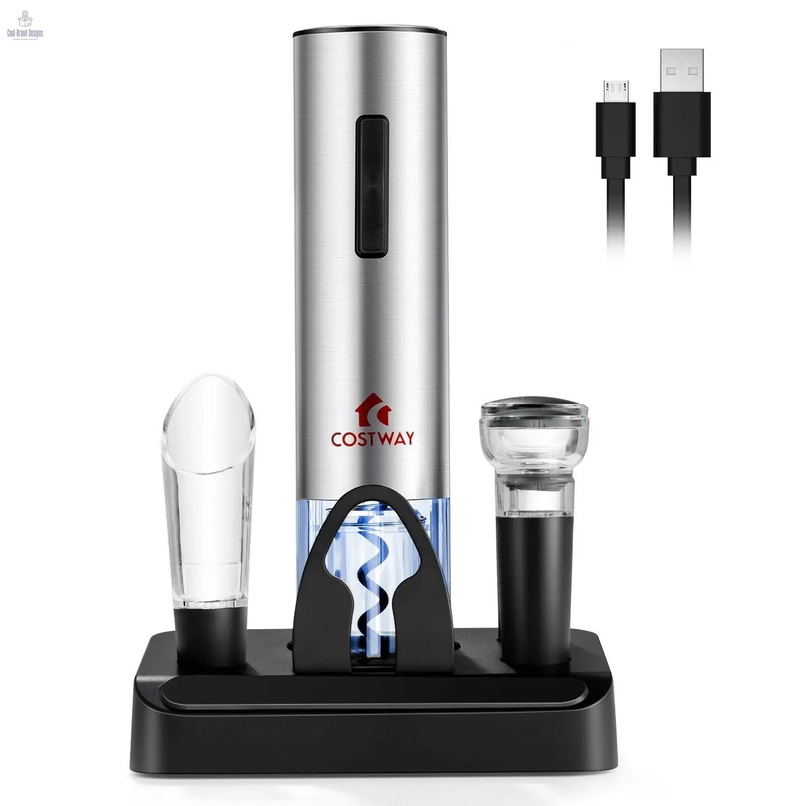 6-in-1 Electric Wine Bottle Opener Set with Foil Cutter - Cool Brand Designs
