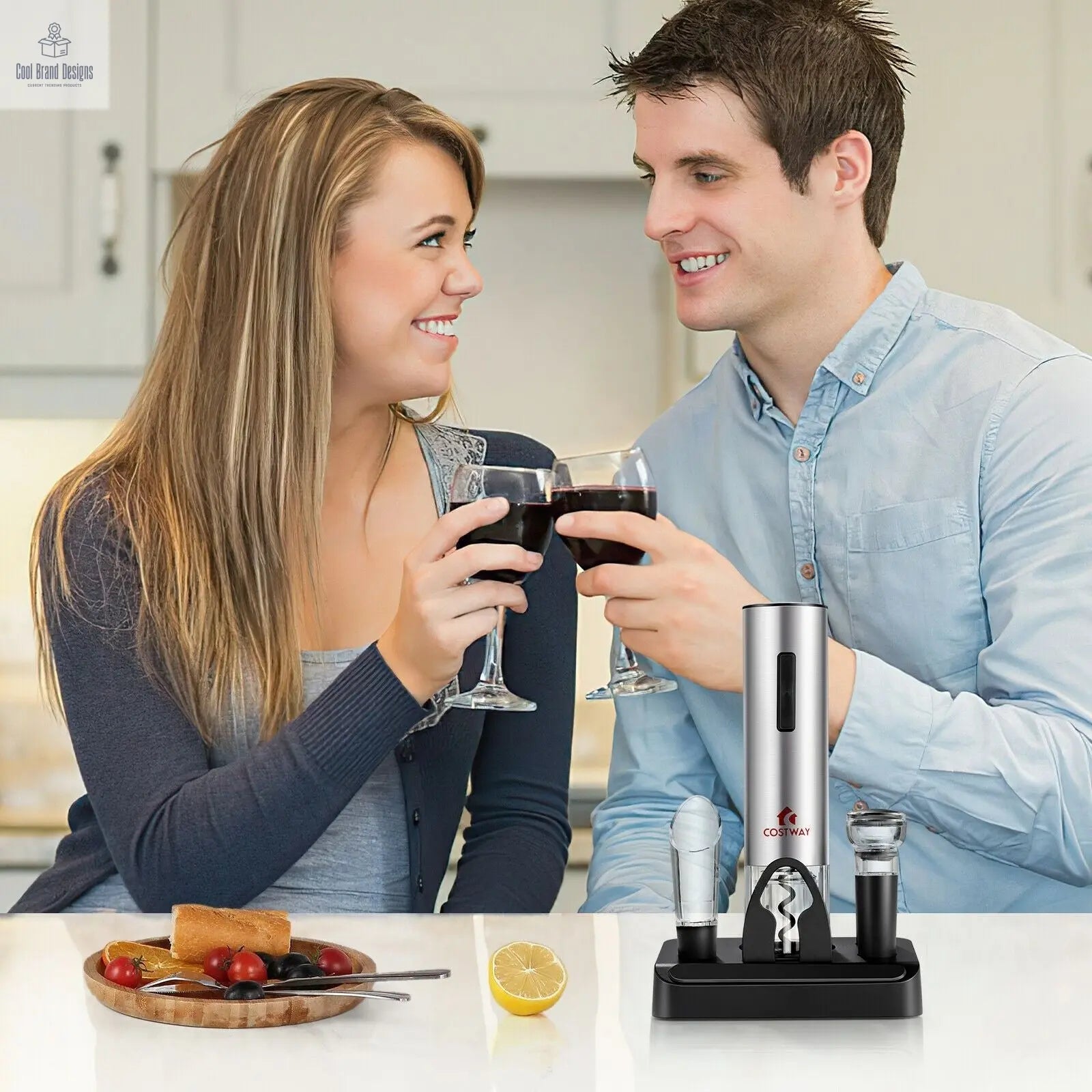 6-in-1 Electric Wine Bottle Opener Set with Foil Cutter - Cool Brand Designs