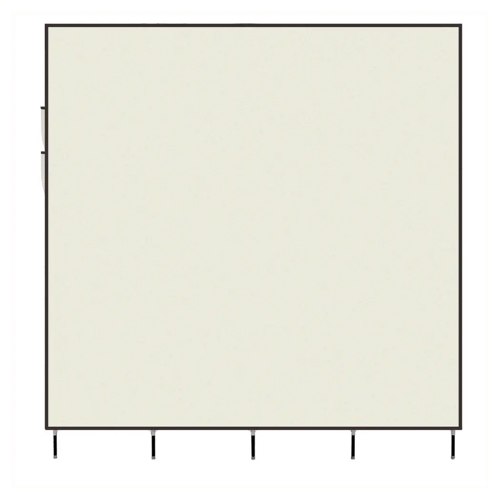 67" Clothes Closet Portable Wardrobe Clothes Storage Rack 12 Shelves 4 Side Pockets Beige - Cool Brand Designs