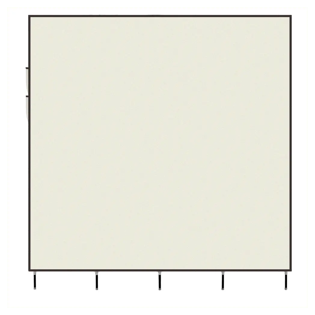 67" Clothes Closet Portable Wardrobe Clothes Storage Rack 12 Shelves 4 Side Pockets Beige - Cool Brand Designs