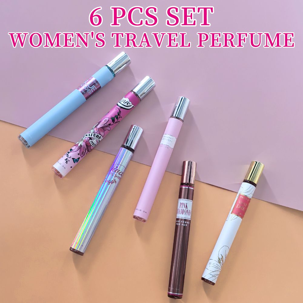 6pcs Travel Set, Women'S Eau De Parfuma Spray, Long Lasting Fragrance, 6 Different Flavor, Perfect For Holiday Gifts, Dating, Daily Life, Parties, 1.18 Fl Oz/bottle - Cool Brand Designs