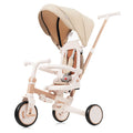 7 in 1 Baby Tricycle, Foldable Toddler Tricycle with Removable and Adjustable Parent Handle, Toddler Push Bike with Removable Pedal, Canopy, and Guardrail, Tricycle for 12-72 Months, light brown - Cool Brand Designs