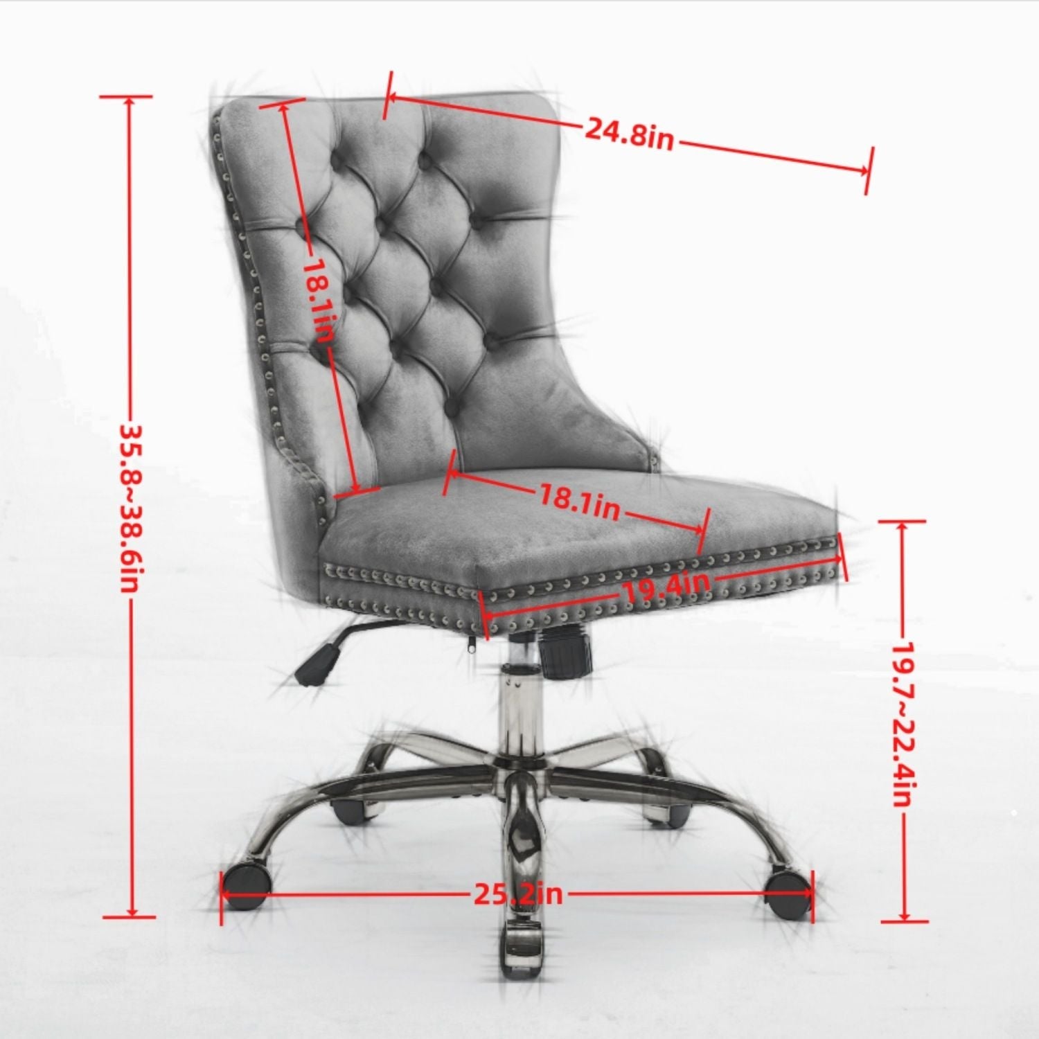 A&A Furniture Office Chair,Modern Velvet Upholstered Tufted Button Home Office Chair with Golden Metal Base,Adjustable Desk Chair Swivel Office Chair (Beige) - Cool Brand Designs