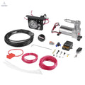 Air Shock Controller Kit, 12V 100PSI On Board Air Compressor System, Air Ride Suspension Compressor Kit with Single Path System, Pressure Gauge & Air Line for Trucks Vans VEVOR