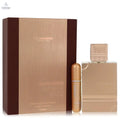 Al Haramain Amber Oud Gold Edition Extreme by Al Haramain Gift Set 3.4 oz 3.4 Pure Perfume Spray + 0.34 oz Refillable Spray (Women) - Cool Brand Designs