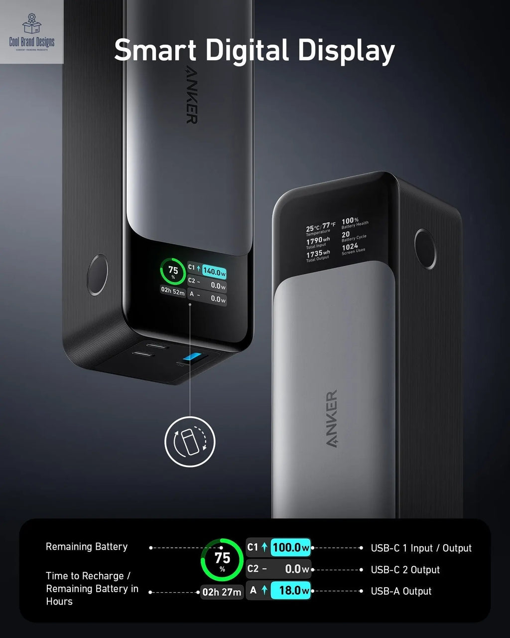 Anker 737 Power Bank (PowerCore 24K) - Cool Brand Designs