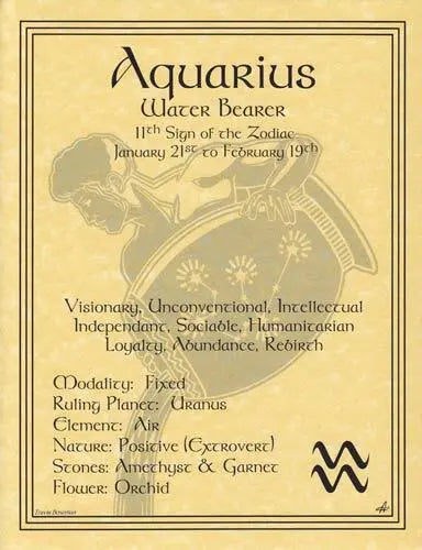 Aquarius zodiac poster Cool Brand Designs