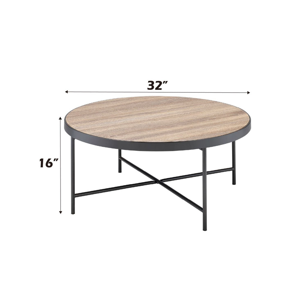 Bage Weathered Gray Oak & Metal Finish Coffee Table - Cool Brand Designs
