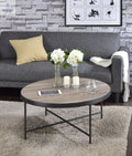 Bage Weathered Gray Oak & Metal Finish Coffee Table - Cool Brand Designs