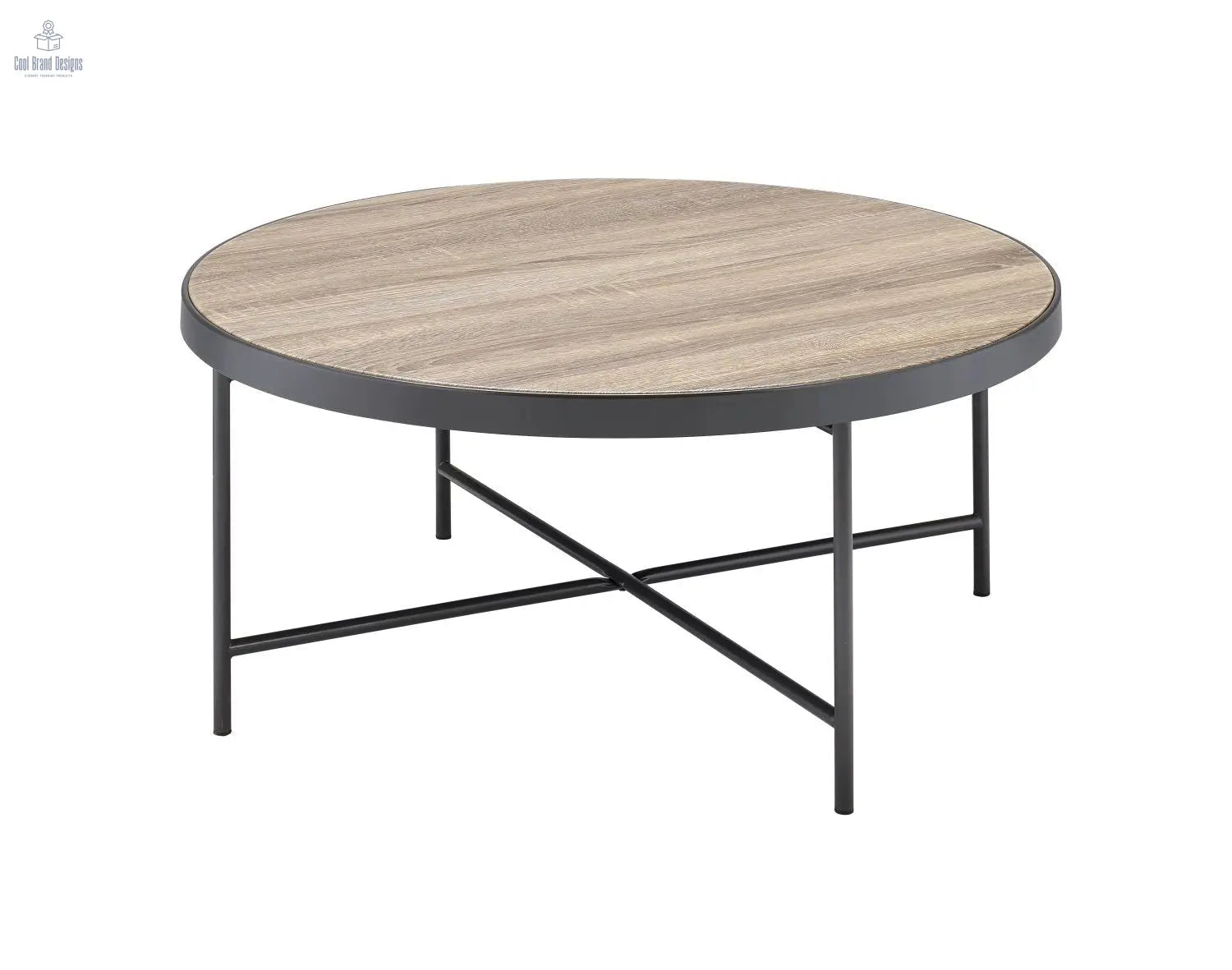Bage Weathered Gray Oak & Metal Finish Coffee Table - Cool Brand Designs
