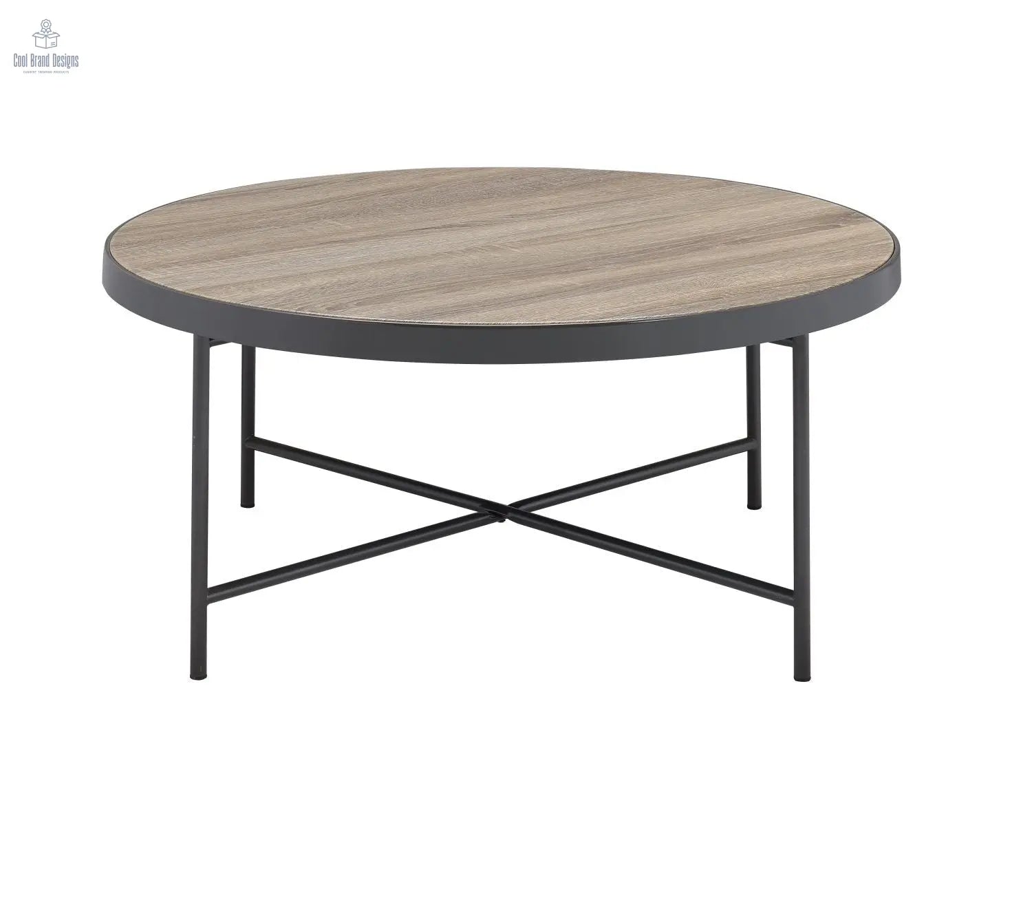Bage Weathered Gray Oak & Metal Finish Coffee Table - Cool Brand Designs
