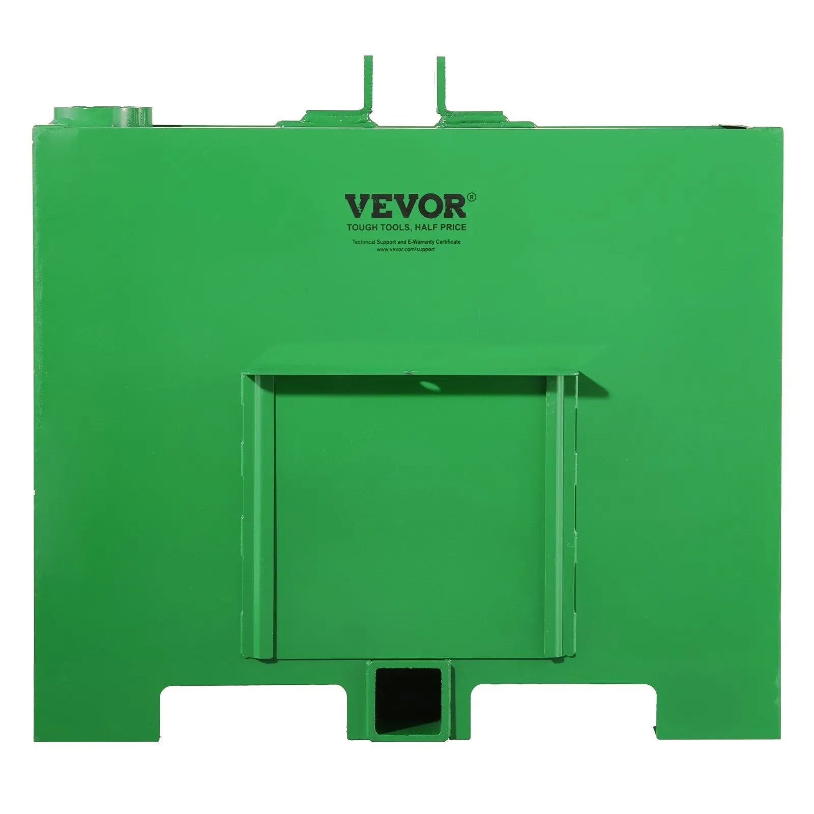 Ballast Box, 3-Point Category 1 Tractor Ballast of 800lbs Capacity, for 2 Inch Hitch Receiver, Heavy-Duty Steel 4.3 ft Large Volume Loader Attachment with Sliding Door, Green VEVOR
