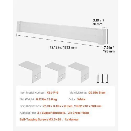 Baseboard Heater Covers, Premium Series 6 ft Standard Electric Heating Unit Front Cover for Home Improvement, Heavy - duty Steel, Easy Installation for Bedroom Replacing Old Cover, White - Cool Brand Designs