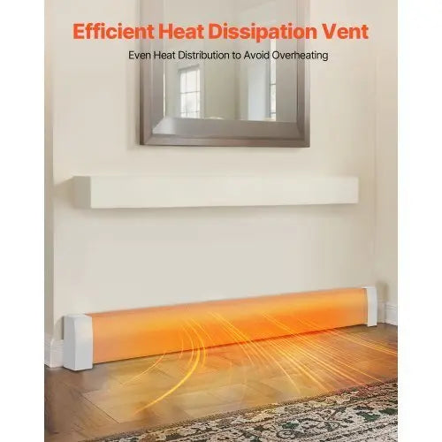 Baseboard Heater Covers, Premium Series 6 ft Standard Electric Heating Unit Front Cover for Home Improvement, Heavy - duty Steel, Easy Installation for Bedroom Replacing Old Cover, White - Cool Brand Designs