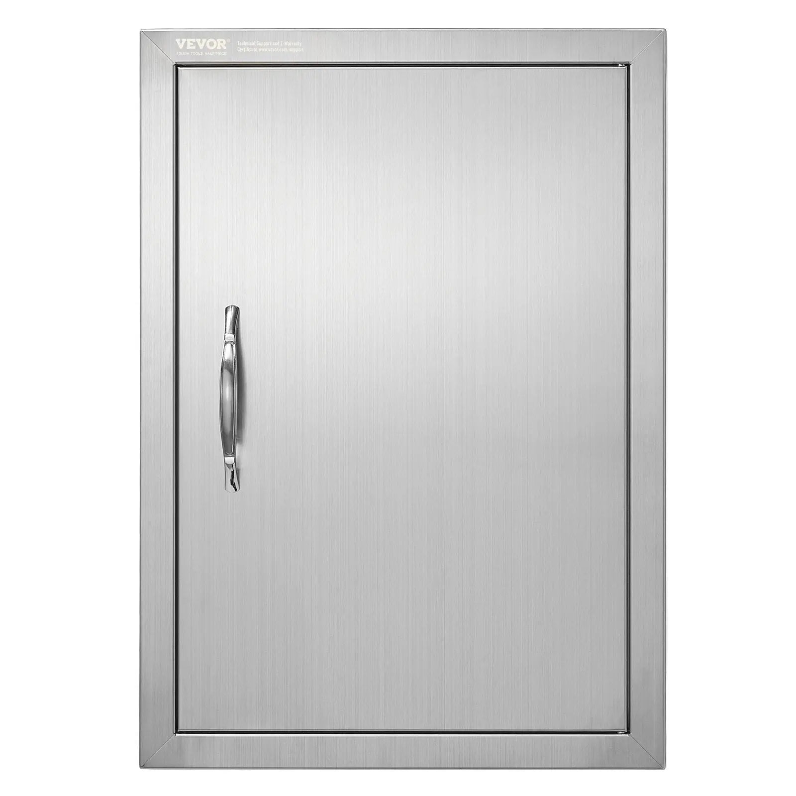 BBQ Access Door, 17W x 24H Inch Single Outdoor Kitchen Door, Stainless Steel Flush Mount Door, Wall Vertical Door with Handle, for BBQ Island, Grilling Station, Outside Cabinet VEVOR