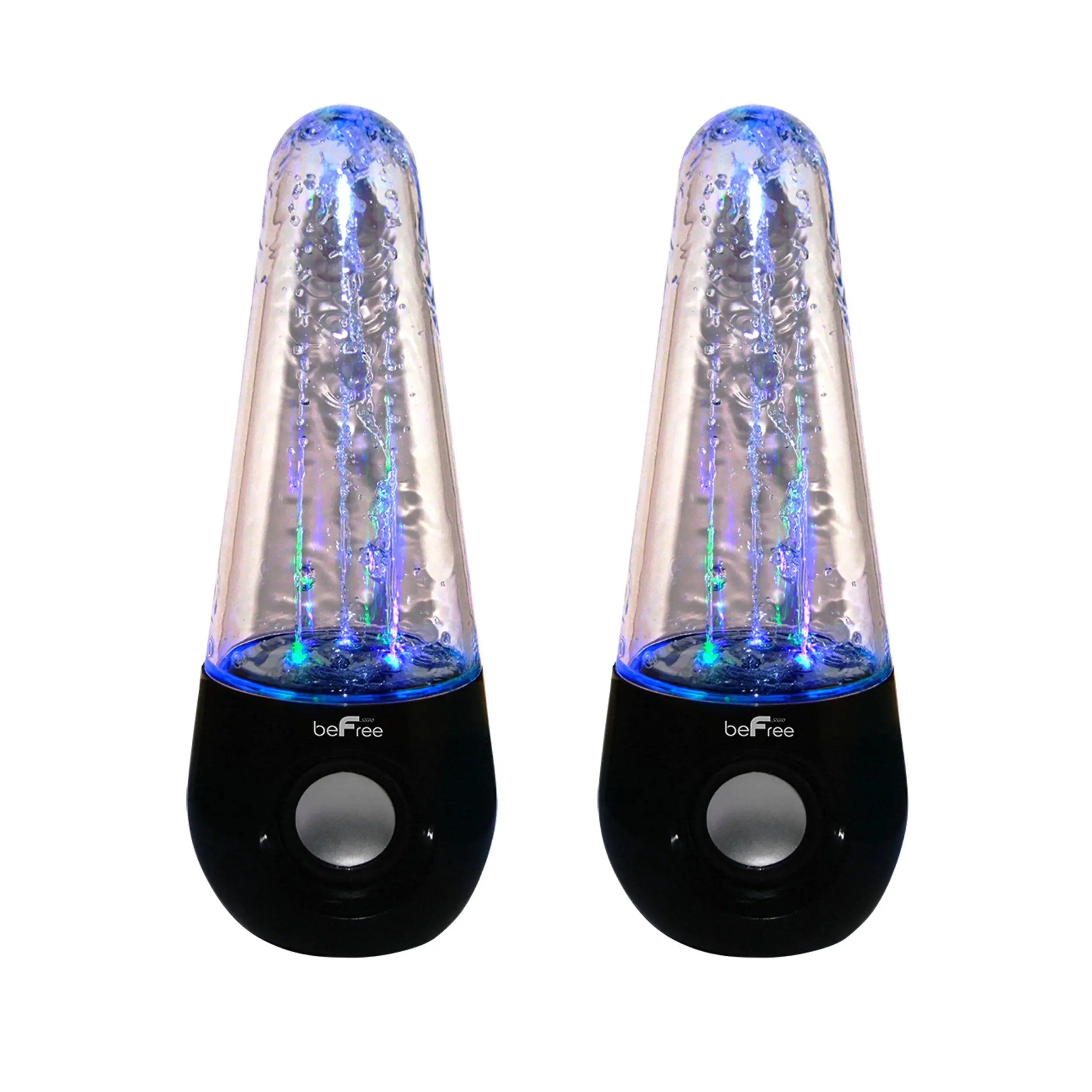 beFree Sound Bluetooth LED Dancing Water Multimedia Speakers in Black BEFREE SOUND