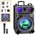 beFree Sound Rechargeable 12 Inch Bluetooth Portable Party Speaker with Party Lights, FM Radio and USB/TF Inputs beFree Sound