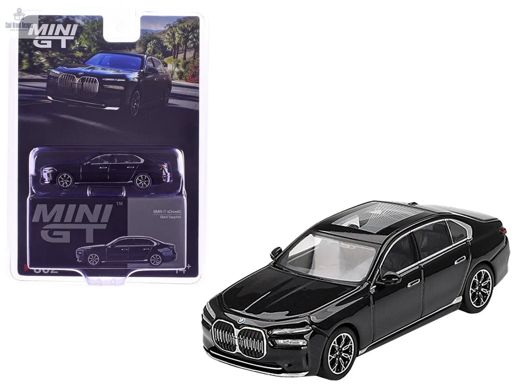 BMW i7 xDrive60 Black Sapphire Limited Edition 1/64 Diecast Model Car by Mini GT - Cool Brand Designs