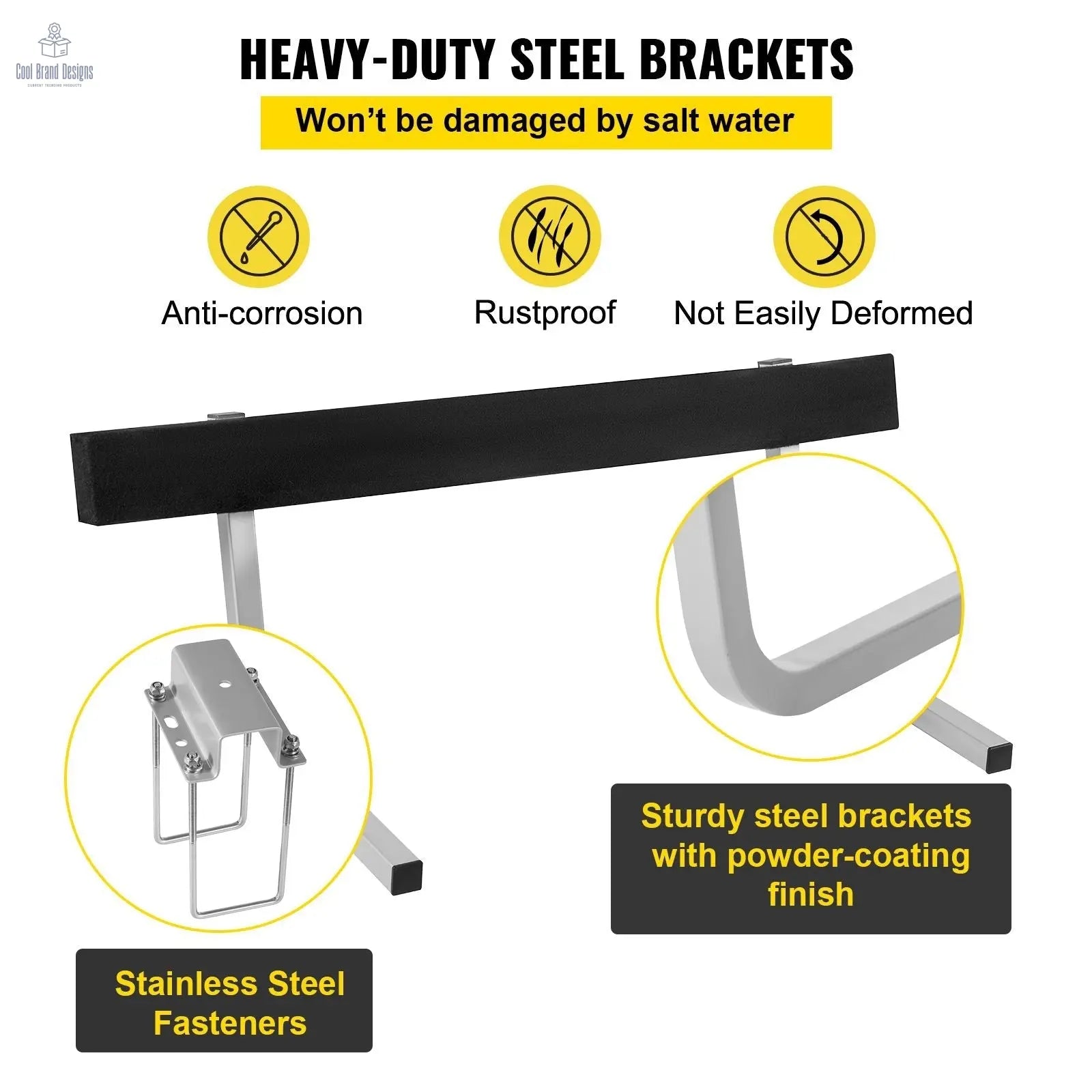 Boat Trailer Guide-ons, 2 PCS Rustproof Steel Trailer Guide ons, Trailer Guides with Carpet-Padded Boards, Mounting Parts Included, for Ski Boat, Fishing Boat or Sailboat Trailer - Cool Brand Designs