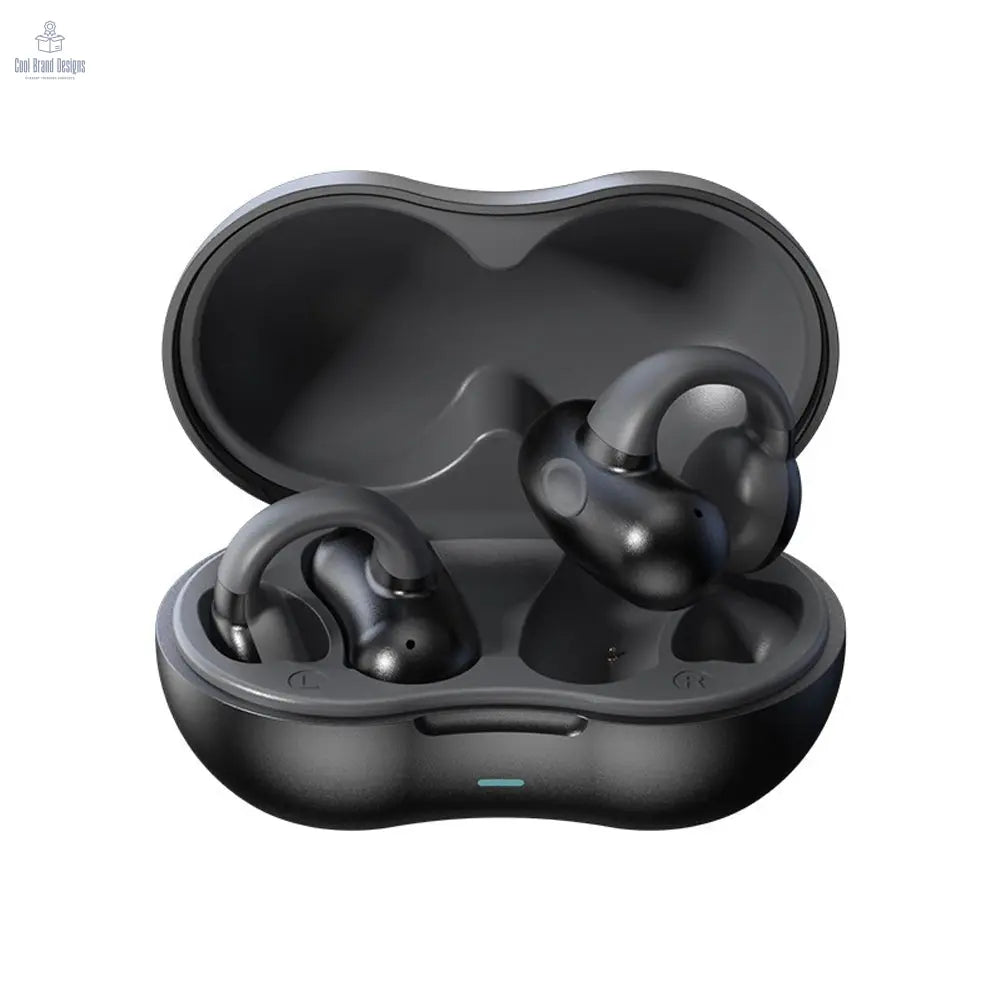 Bone Conduction Bluetooth 5.3 Headphones Ear Clip - On Wireless Sports Earphone Noise Reduction Headset Pink White - Cool Brand Designs