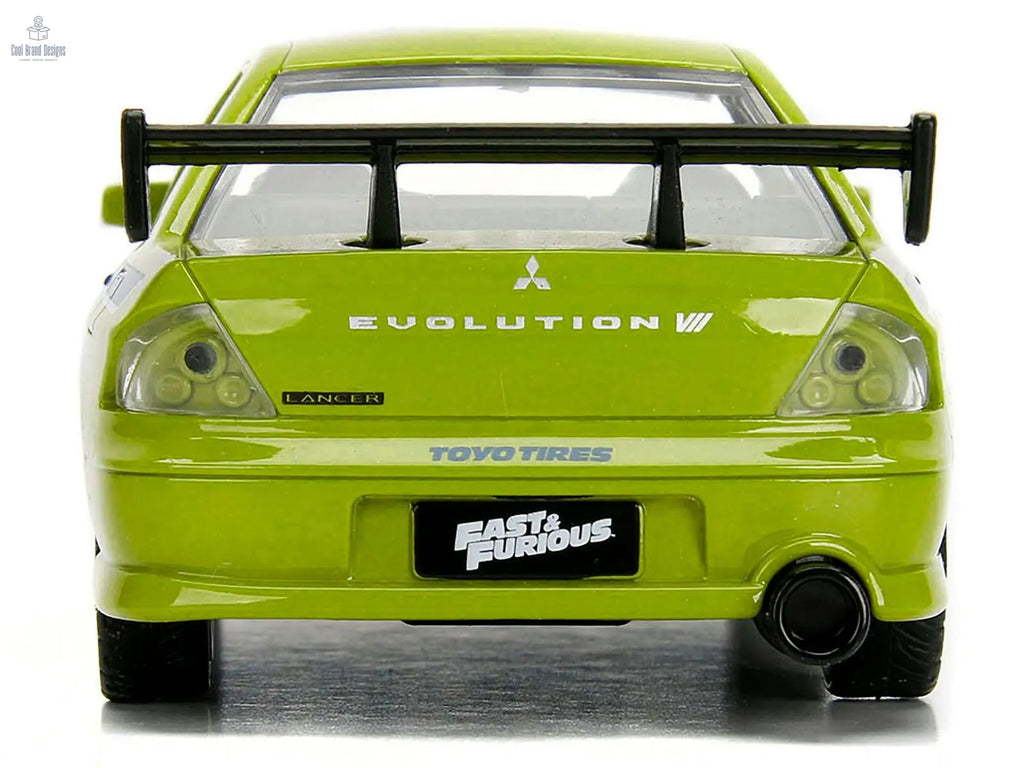 Brian's Mitsubishi Lancer Evolution VII Green "Fast & Furious" Movie 1/32 Diecast Model Car by Jada - Cool Brand Designs