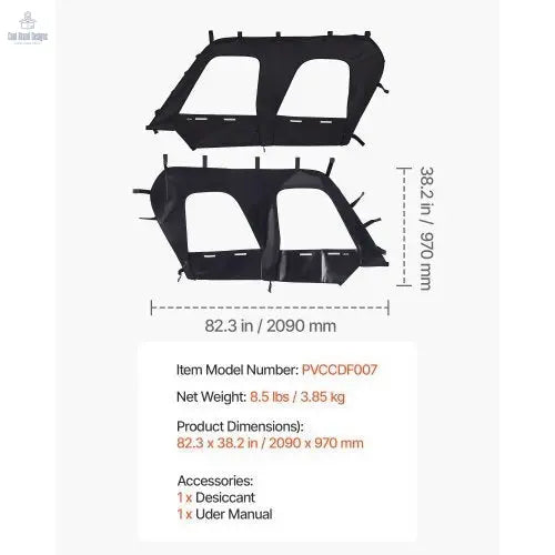 Cab Enclosure Upper Doors, Compatible with Kawasaki Teryx4 2012 - 2022, Soft Upper Doors, Windproof & Waterproof Upgraded Zipper UTV Soft Side Window Kit, Work with Roof and Partial Windshields - Cool Brand Designs