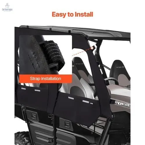Cab Enclosure Upper Doors, Compatible with Kawasaki Teryx4 2012 - 2022, Soft Upper Doors, Windproof & Waterproof Upgraded Zipper UTV Soft Side Window Kit, Work with Roof and Partial Windshields - Cool Brand Designs