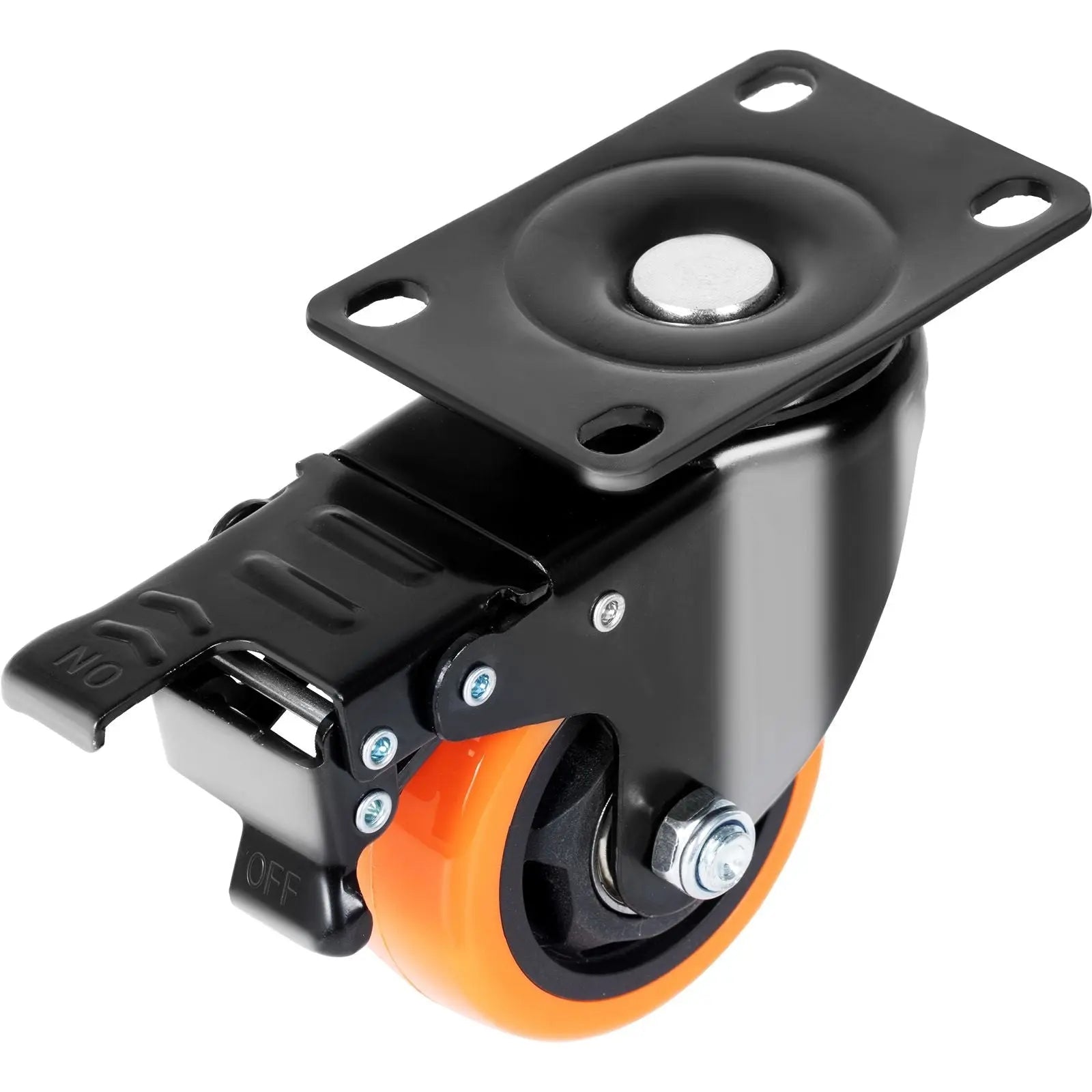 Caster Wheels, 3-inch Swivel Plate Casters, Set of 4, with Security A/B Locking No Noise PVC Wheels, Heavy Duty 250 lbs Load Capacity Per Caster, Non-Marking Wheels for Cart Furniture Workbench - Cool Brand Designs