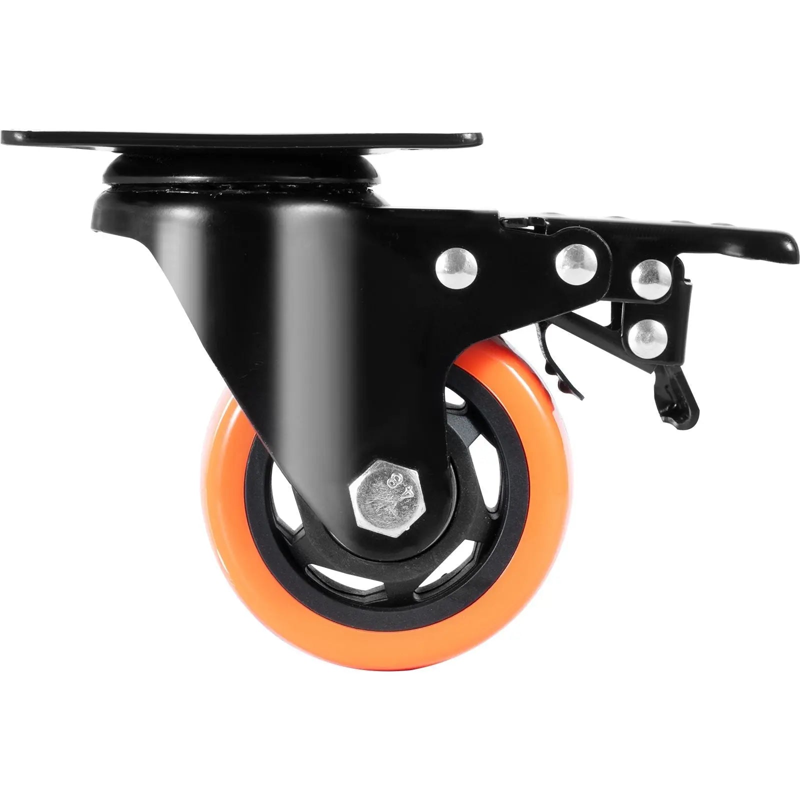 Caster Wheels, 3-inch Swivel Plate Casters, Set of 4, with Security A/B Locking No Noise PVC Wheels, Heavy Duty 250 lbs Load Capacity Per Caster, Non-Marking Wheels for Cart Furniture Workbench - Cool Brand Designs