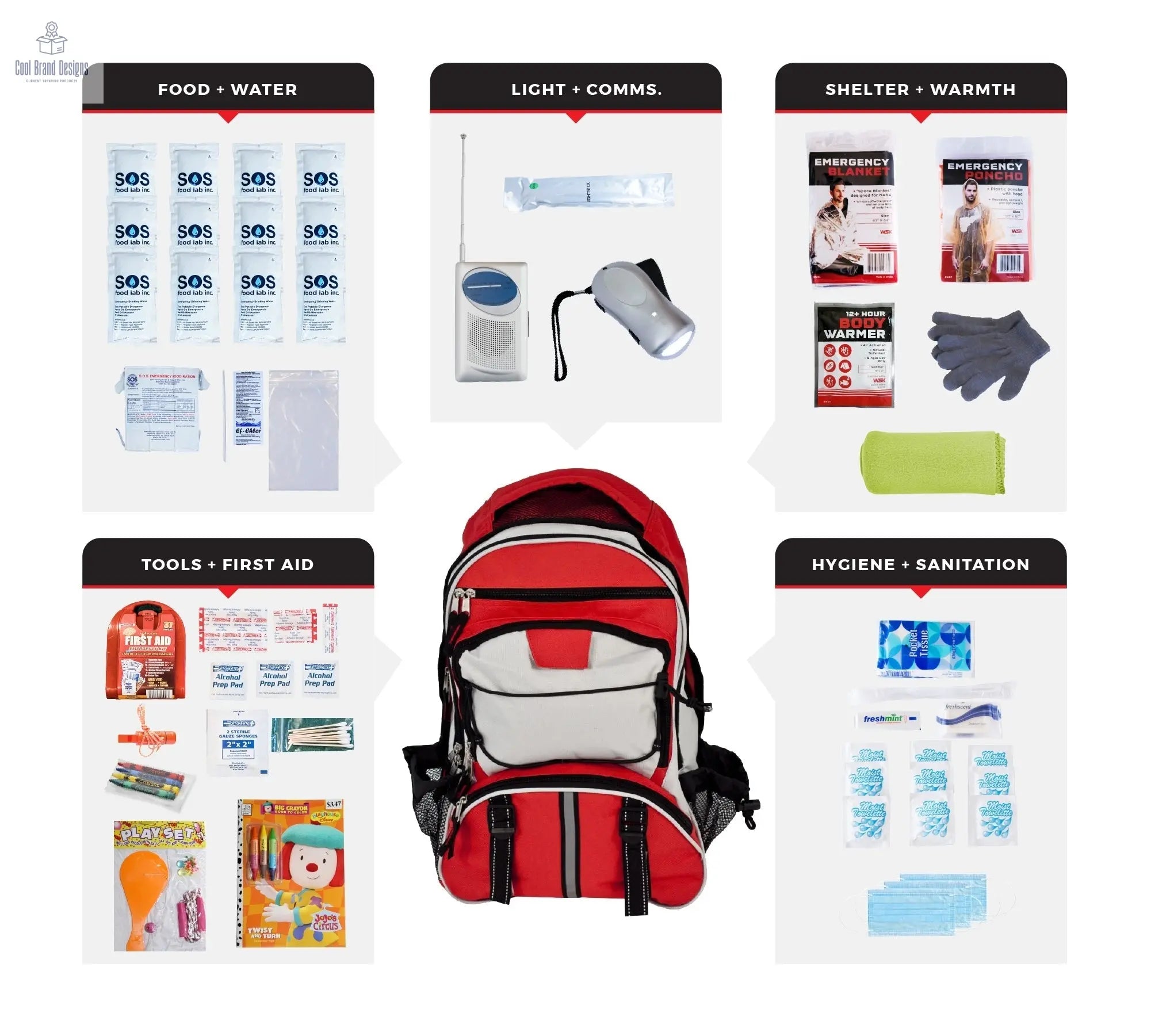 Children's Survival Kit, Backpack - Cool Brand Designs